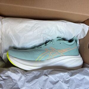 ASICS Women's Athletic Shoes - Mint and Neon Yellow